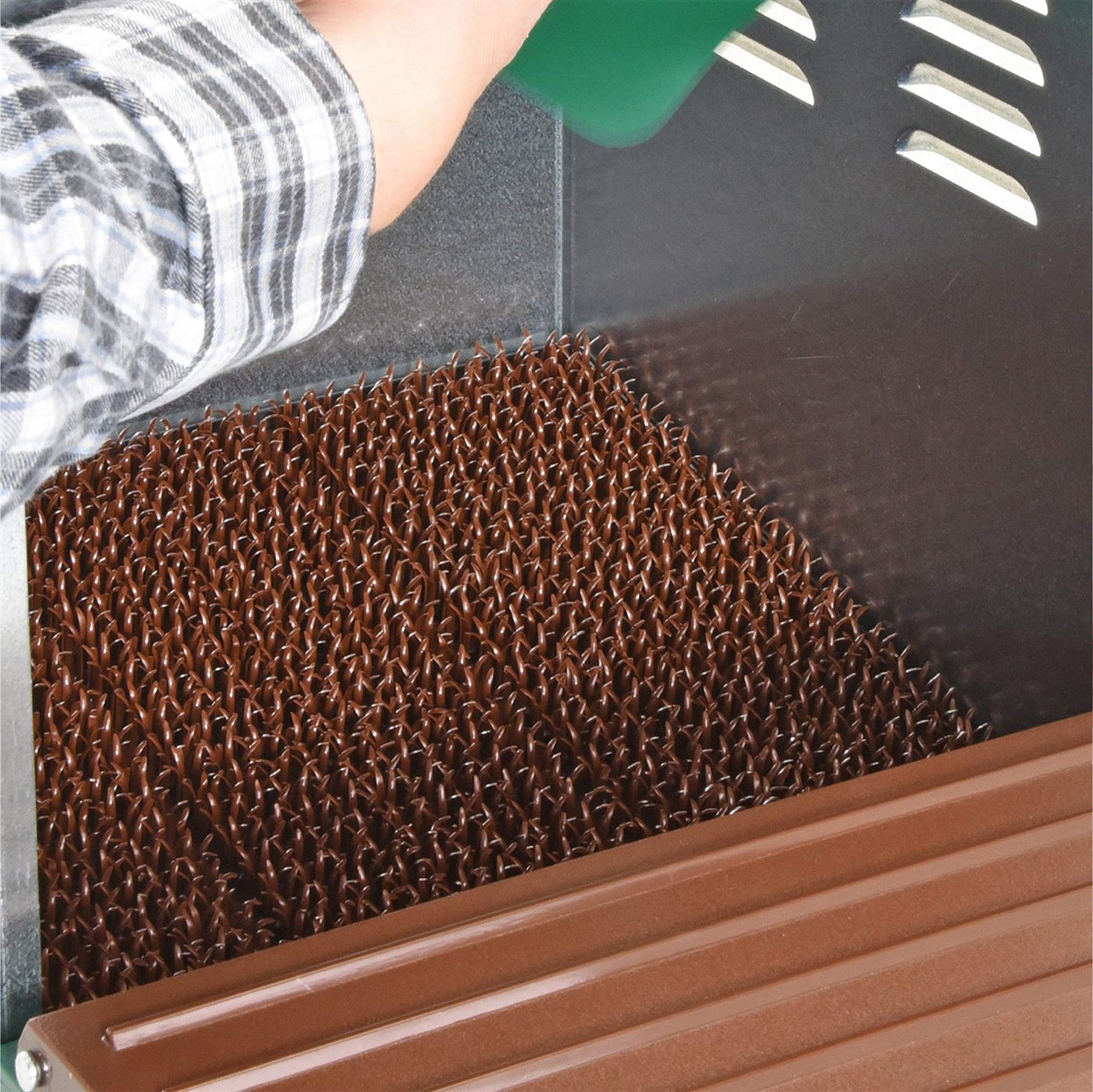 Nido per Galline Ovaiole, Robusto, Raccolta delle Uova dal Cassetto, Appendere all'Interno del Pollaio, in Lamiera 1mm con Porta-Uova in Plastica ABS, [49 x 31 x 42 Altezza]