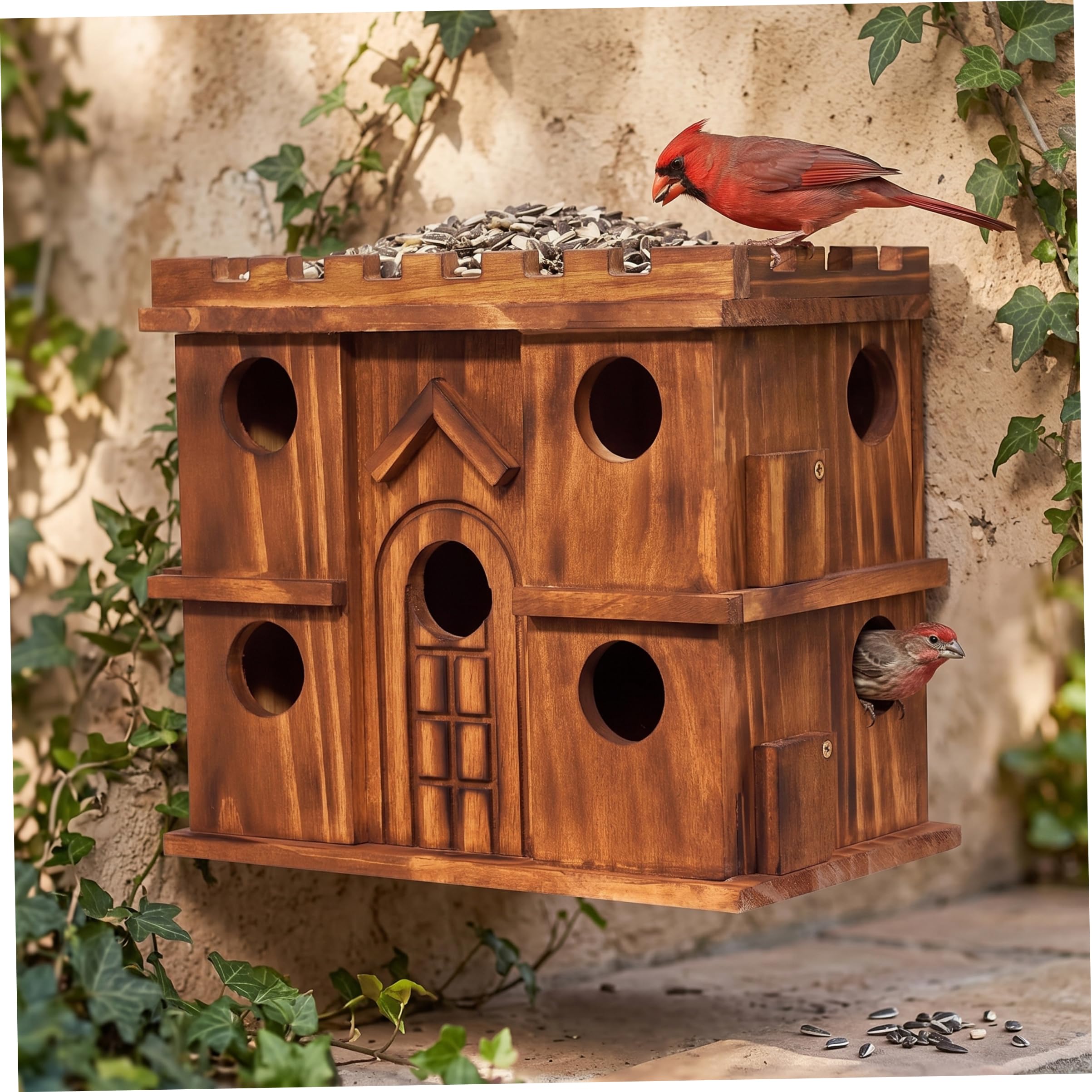 Casas de madera para pájaros, 9 habitaciones al aire libre con