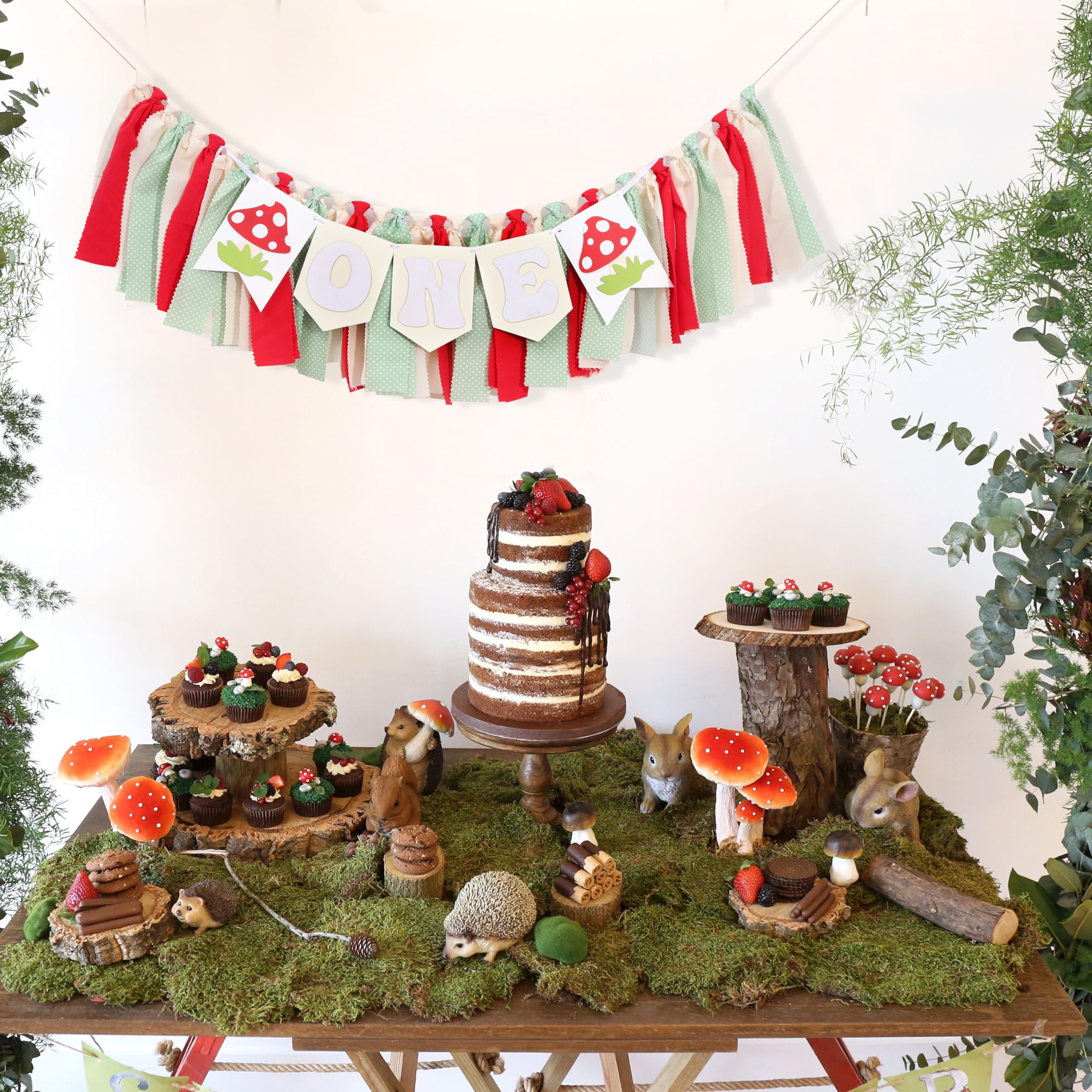 CANTLY Mushroom Highchair Banner - "Sweet One" First Birthday Party Decorations With 80" Ribbon - View #10