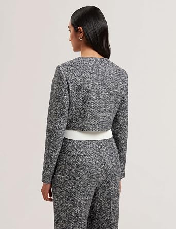 Ted Baker Sumi-Cropped Boucle Fitted Jacket