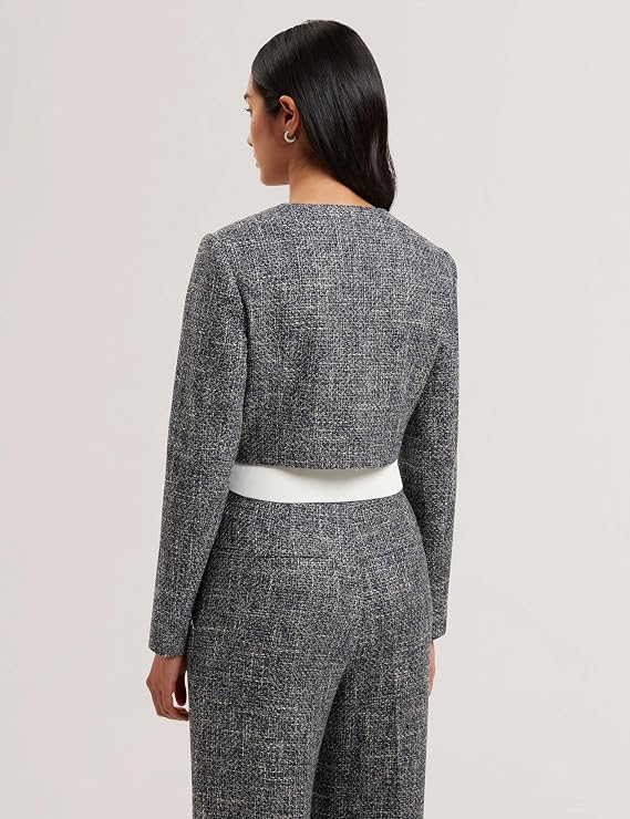 Ted Baker Sumi-Cropped Boucle Fitted Jacket