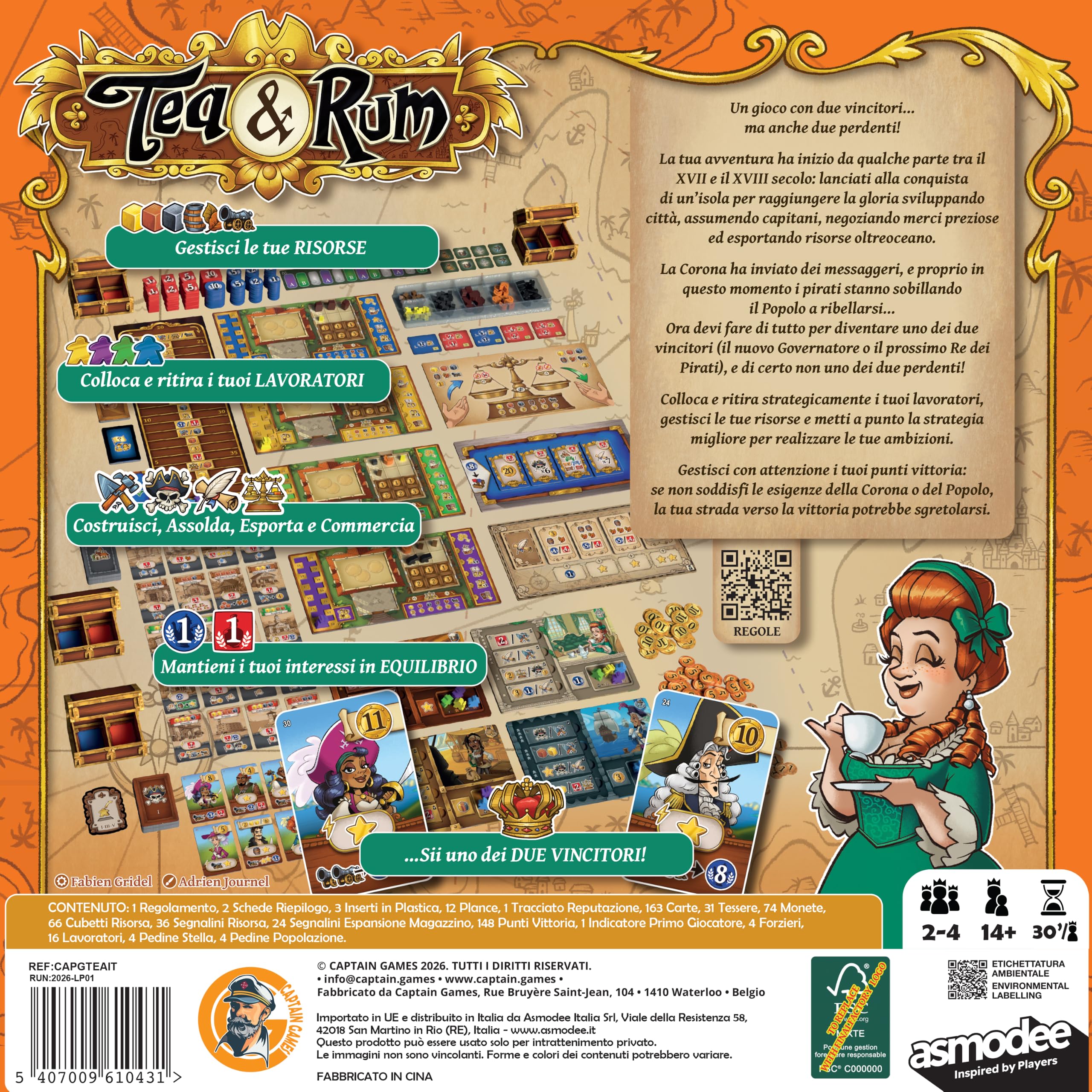 Asmodee – Tea & Rum – Gioco da Tavolo di Gestione Risorse