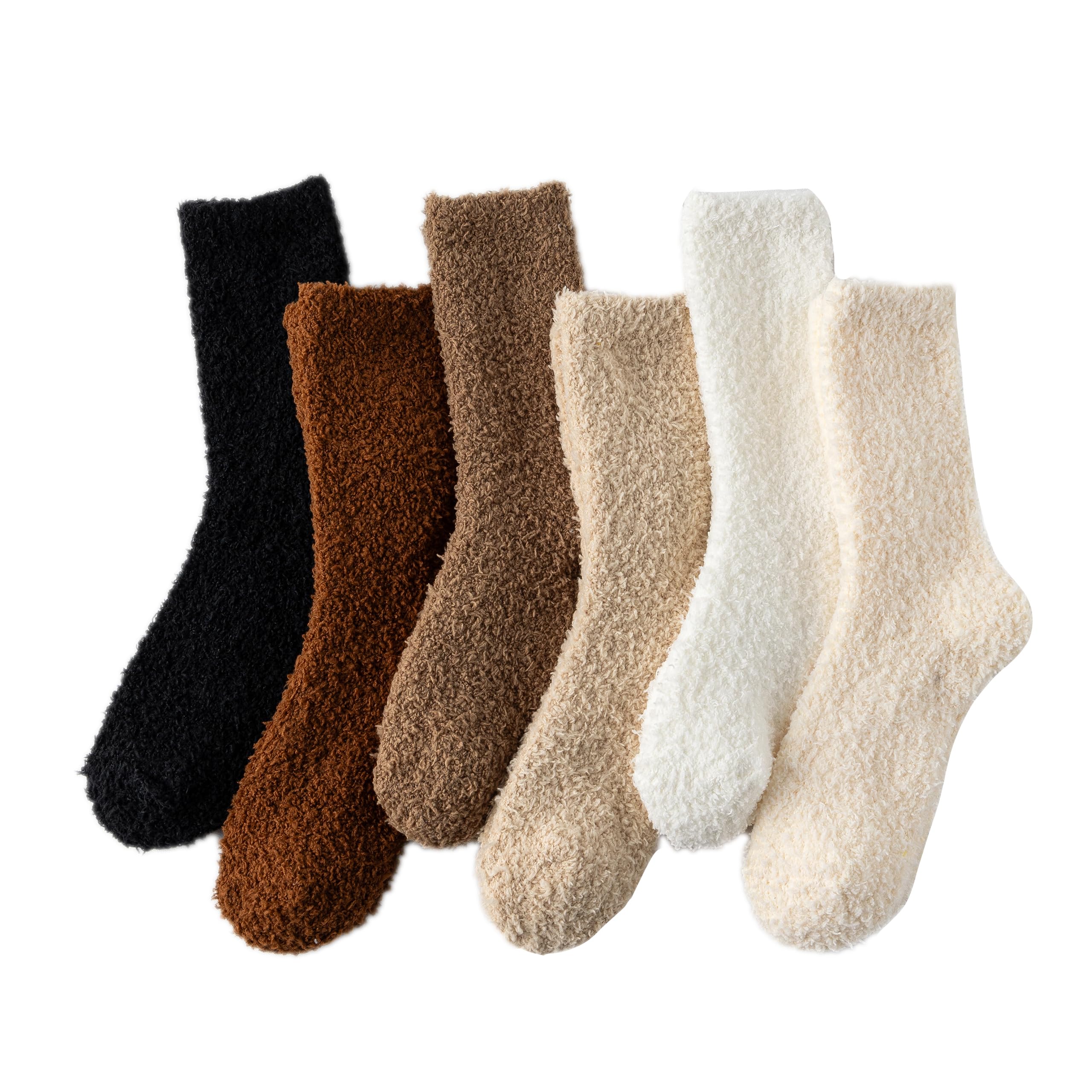 Tofox6 Pairs Fuzzy Socks For Women Soft Home Slipper Socks Fluffy Sleeping Socks don't Shed Lint