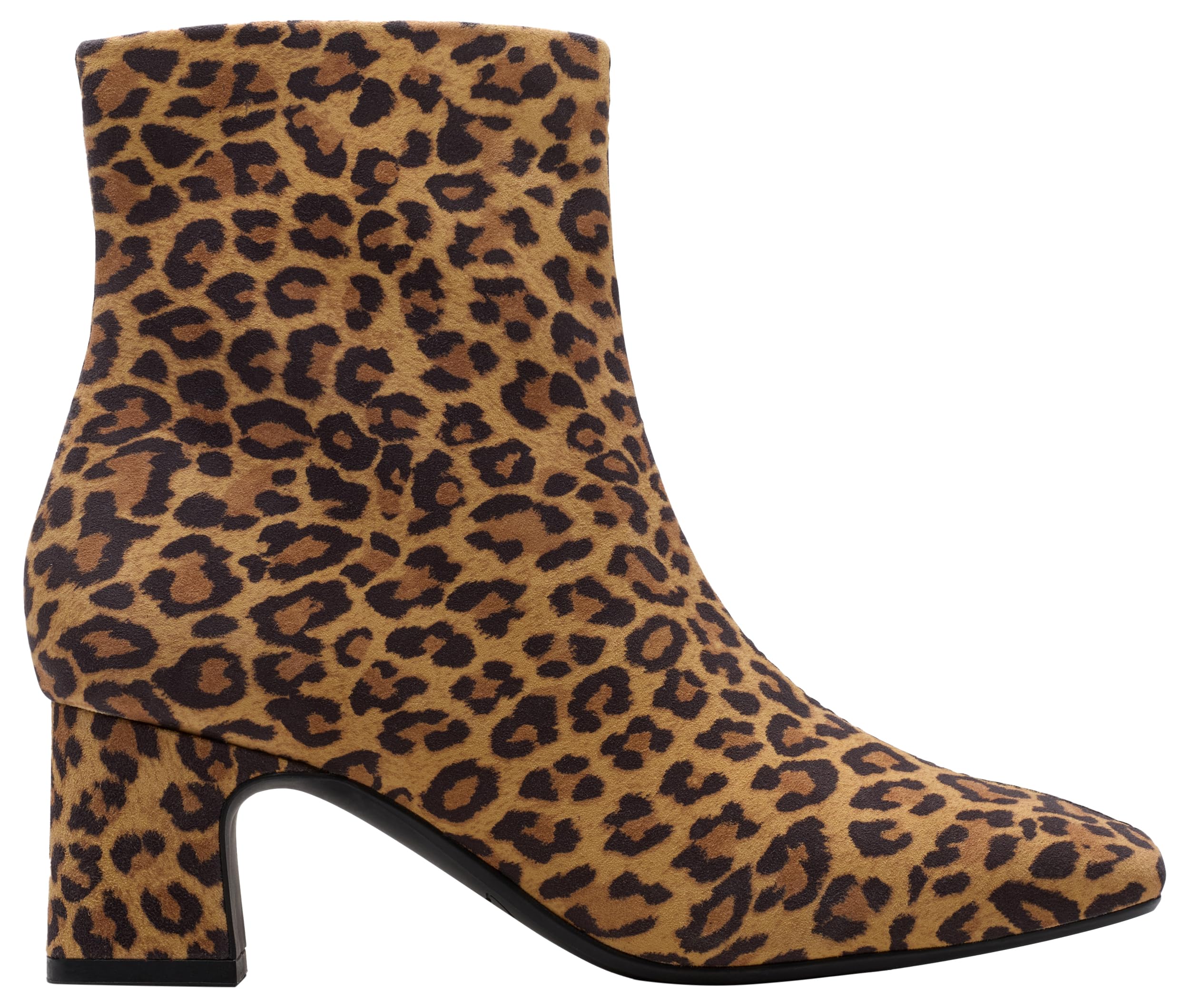 Clarks Fernie Zip Womens Leopard Suede, 4.5