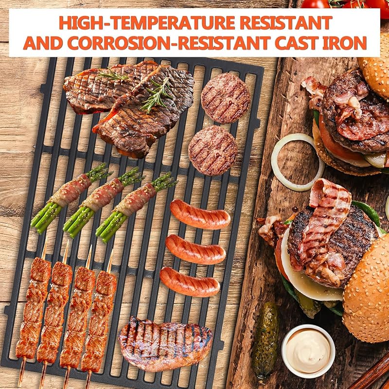GFTIME 49,5 cm öntöttvas grillrács Weber Genesis E/S/EP/CEP 310/320/330 gázgrillhez