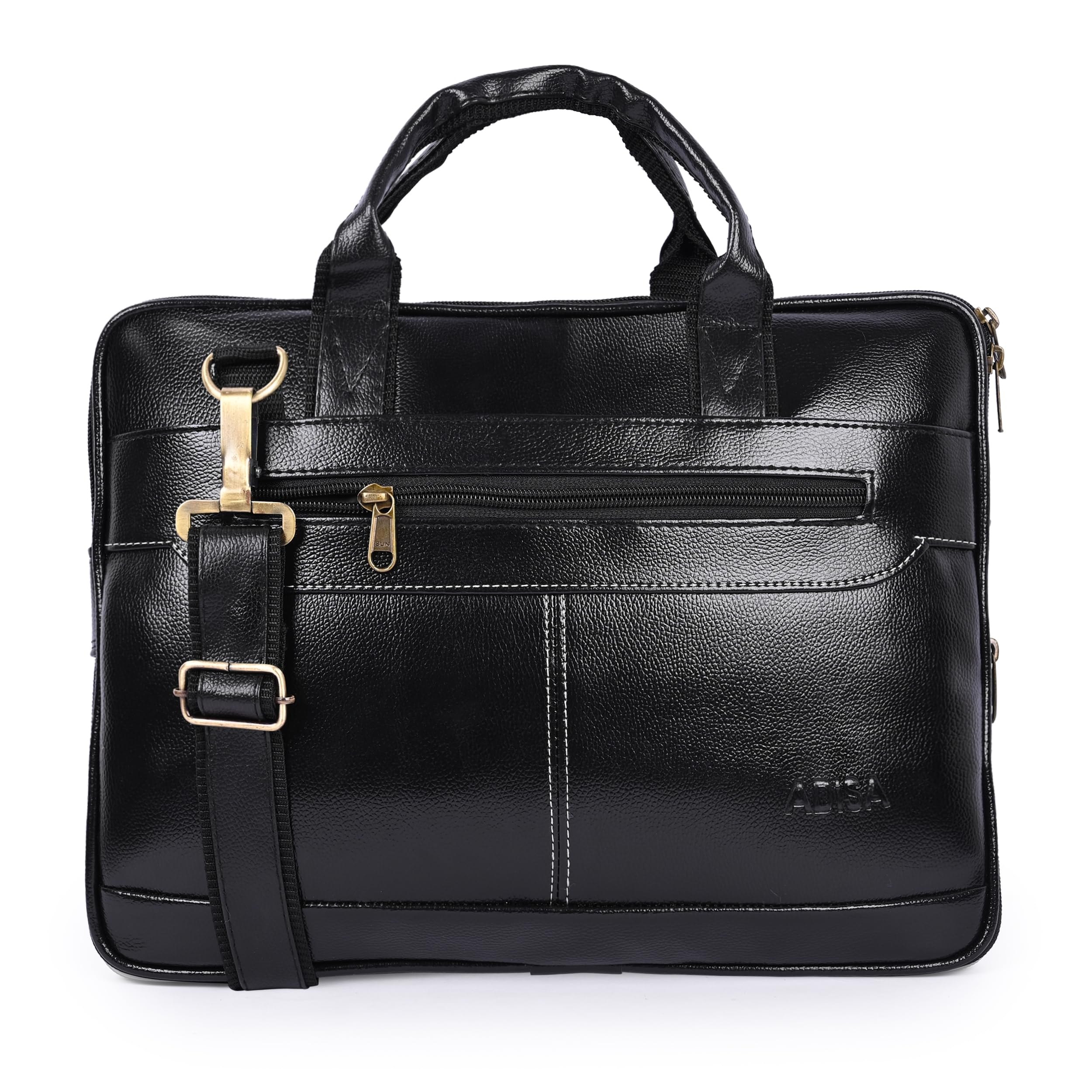 ADISA Laptop Messenger Office Bag Briefcase for Work for Men (Lb6050-Bla),Black