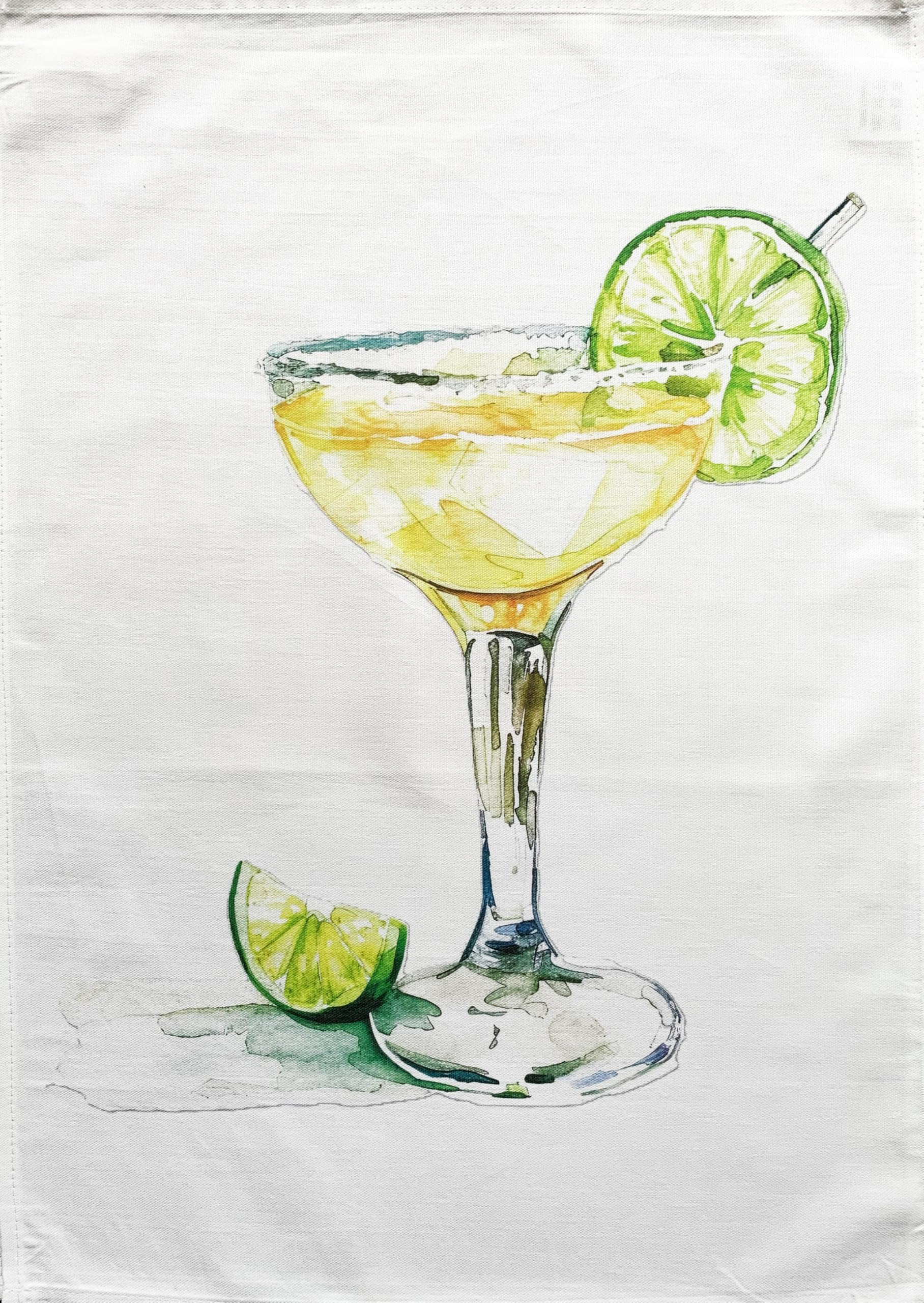 Half a Donkey Margarita Cocktail large cotton tea towel