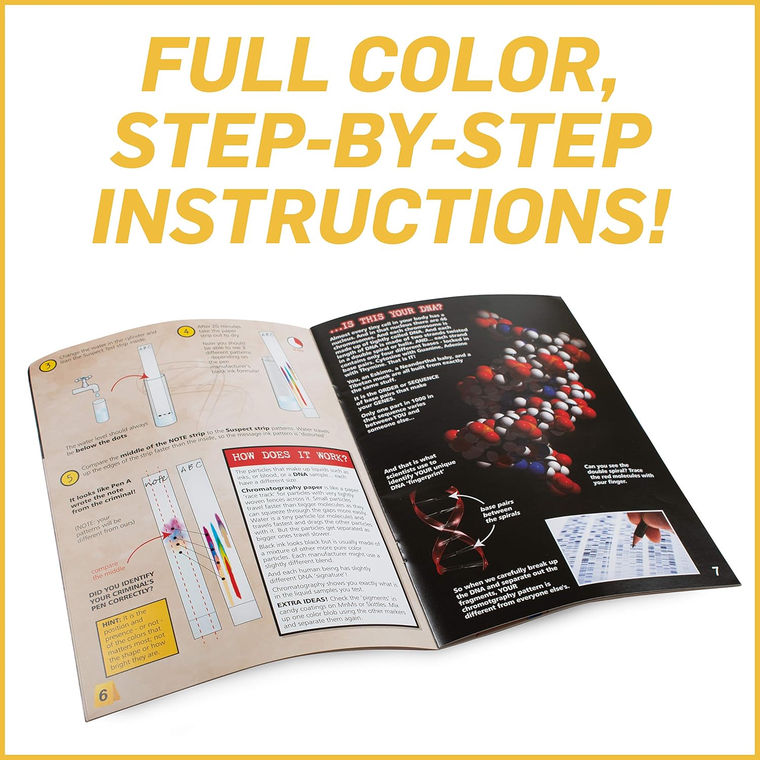 WILD! Science WS103XL Crime Scene Investigation - Forensic Science Kit - Ages 8+ - Match Fingerprints, Analyze DNA, Find Secret Messages and More! : Toys & Games