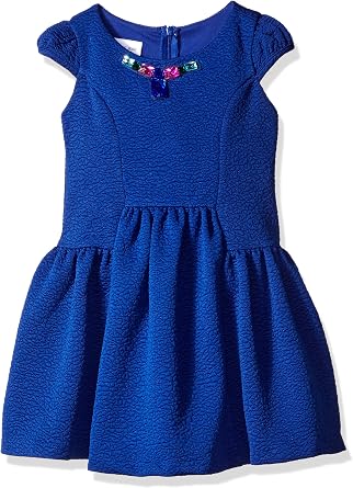 Bonnie Jean Girls Textured Jacquard Knit Paneled Princess Seam Dress