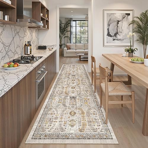 Miniatura 160 de Madane Alfombra lavable de 2 x 3 pies, alfombra de entrada pequeña, antideslizante, vintage, para entrada interior, alfombra de pelo bajo
