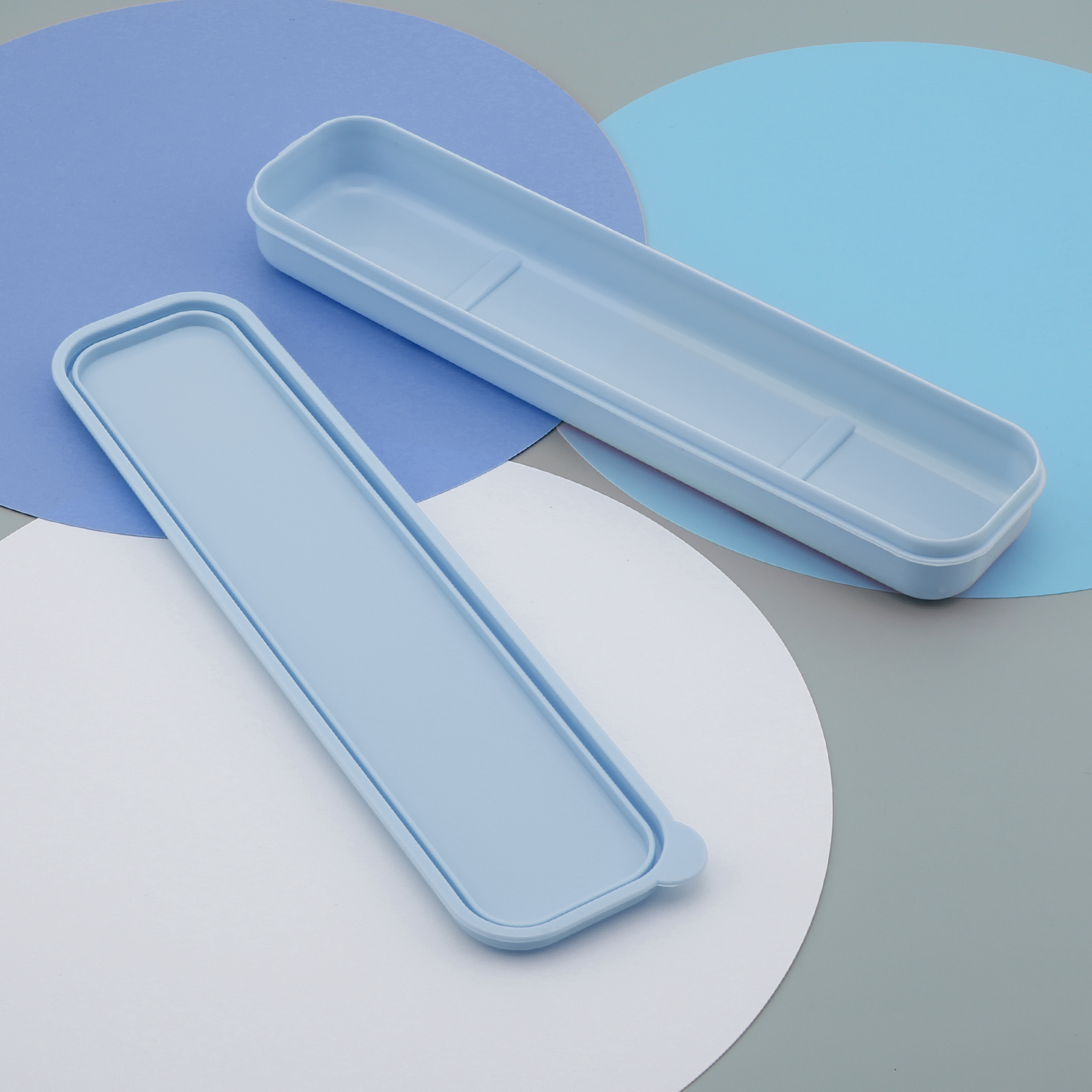 OriGlam - Custodia portatile per posate, astuccio da viaggio per riporre le stoviglie, custodia da campeggio, per cucchiaio, forchetta e bacchette, 1 pezzo (blu
