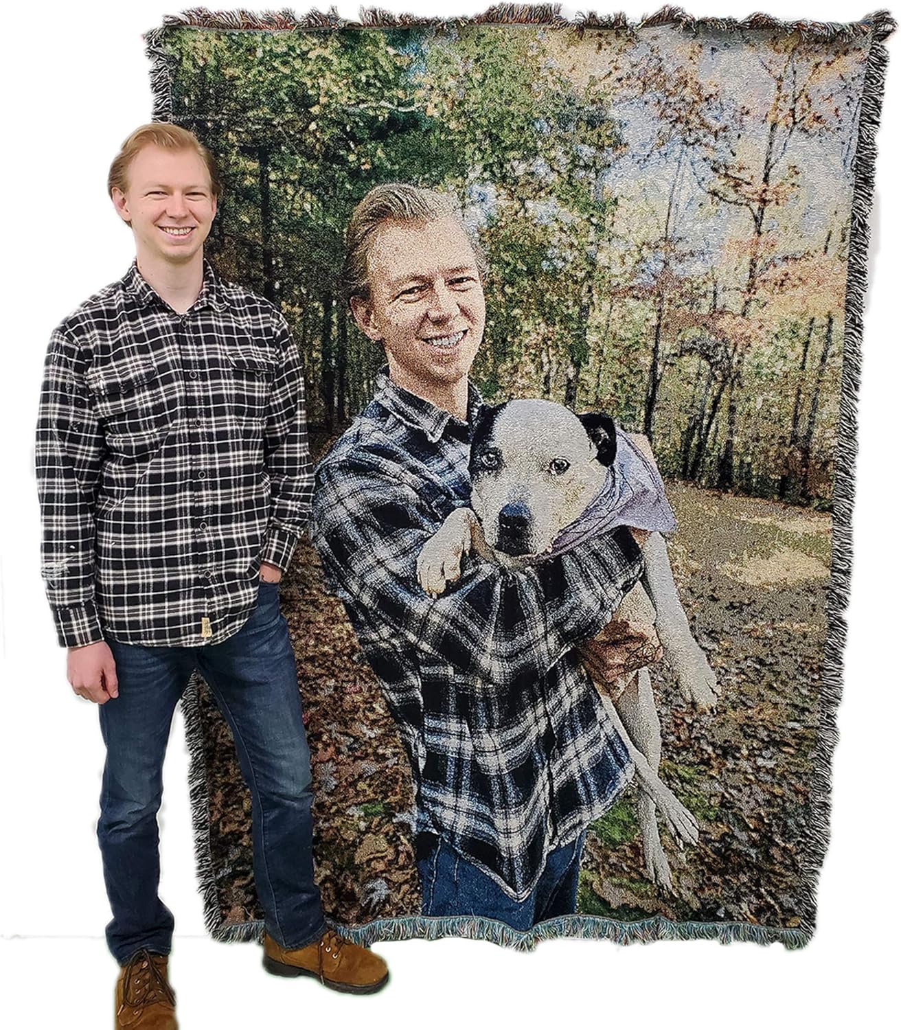Pure Country Weavers Personalized Woven Photo Blanket - Not Printed - Custom Gift Picture Tapestry Throw 100% Cotton - Made in The USA (60x80)