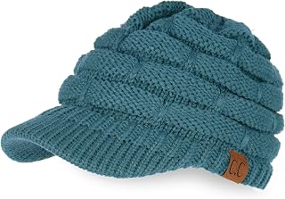 C.C Hatsandscarf Exclusives Women's Ribbed Knit Hat with Brim (YJ-131)(YJ-2023)