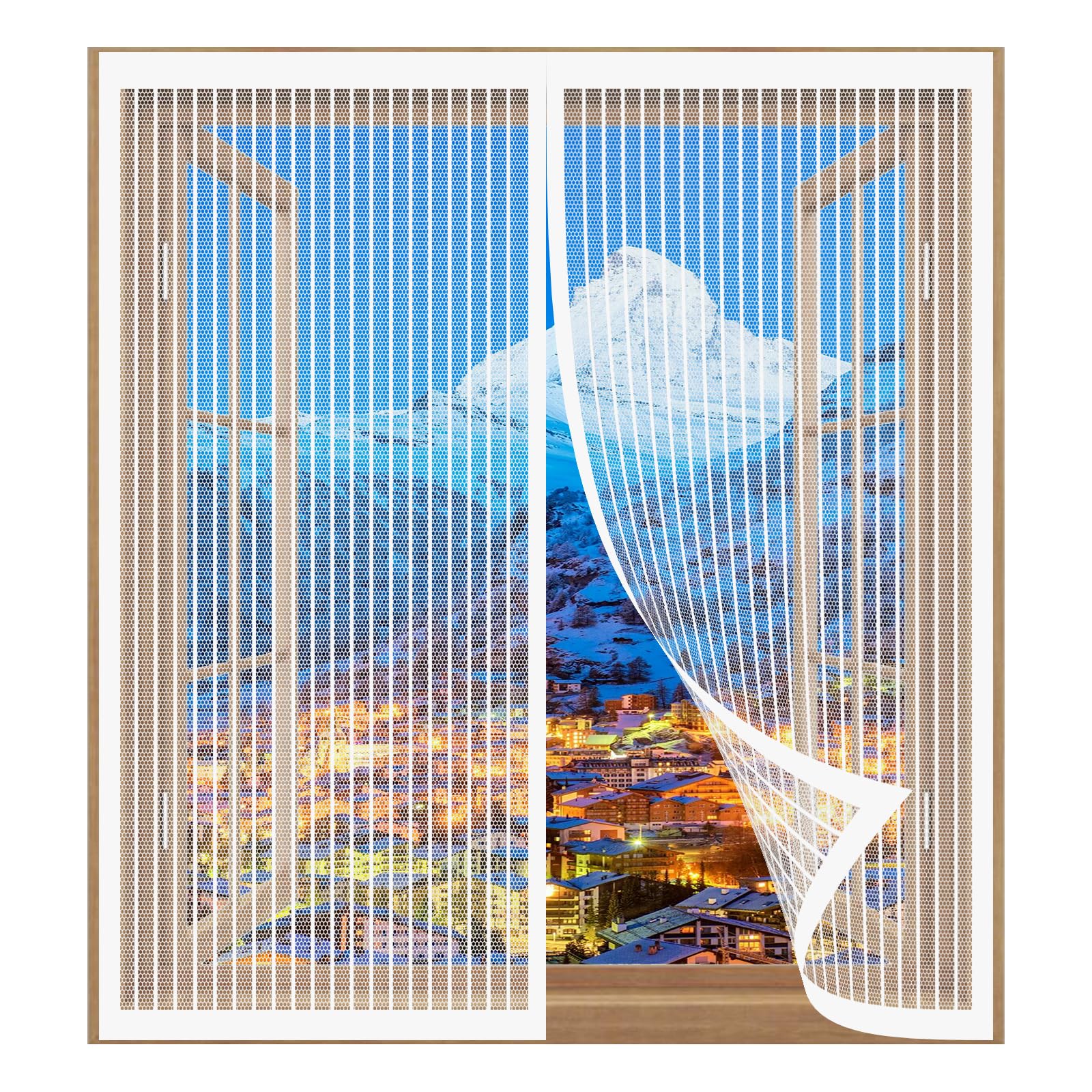 Mosquito Net for Windows 93 x 135 cm Easy Installation No Drilling Or Screwing Magnetic Fly Insect Screen for Windows Nets to Keep Bugs Out, White