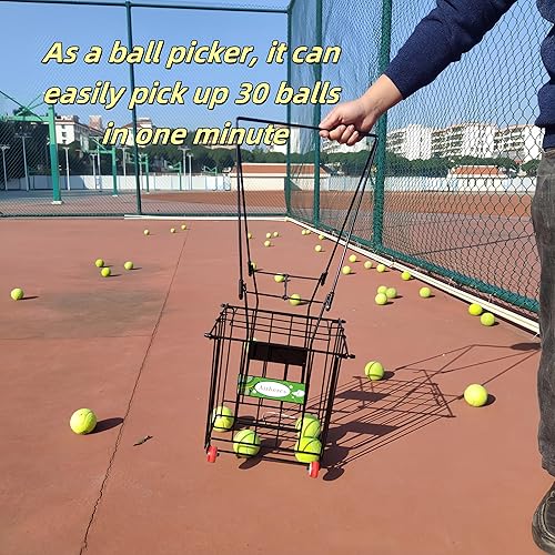 Miniatura 4 de Tolvas de pelota de tenis, tolva de pickleball, 79 tenis o 50 unidades de pickleball, también se puede utilizar como recogedor de pelotas, fácil de