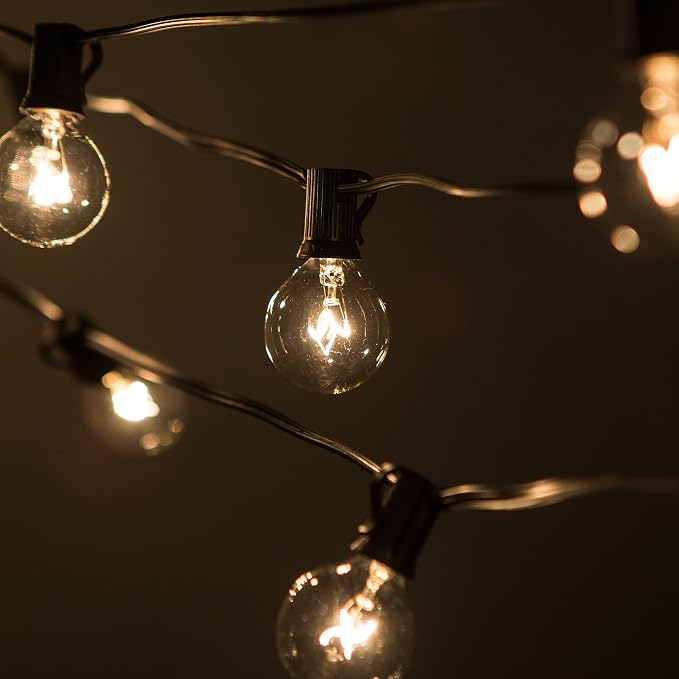 100 pies luces de cadena con bombillas G40 claras miniatura 2
