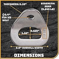 Vista 3 de Danger Buddies Perno de pared de escalada de 26kN para perno de pared, anclaje/amarre para tornillo/perno de 3/8 pulgadas, ideal para escalada