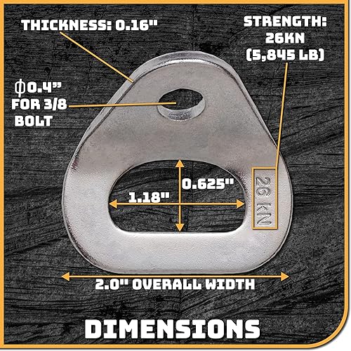 Miniatura 3 de Danger Buddies Perno de pared de escalada de 26kN para perno de pared, anclajeamarre para tornilloperno de 38 pulgadas, ideal para escalada en roca