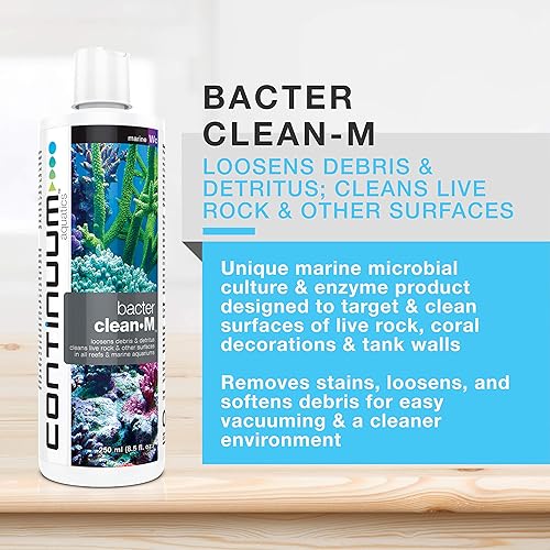 Miniatura 4 de Continuum Aquatics BacterClean-M - Limpieza de cultivos microbianos para acuarios marinos y arrecifes, 1 L, Número de modelo QBCM1L