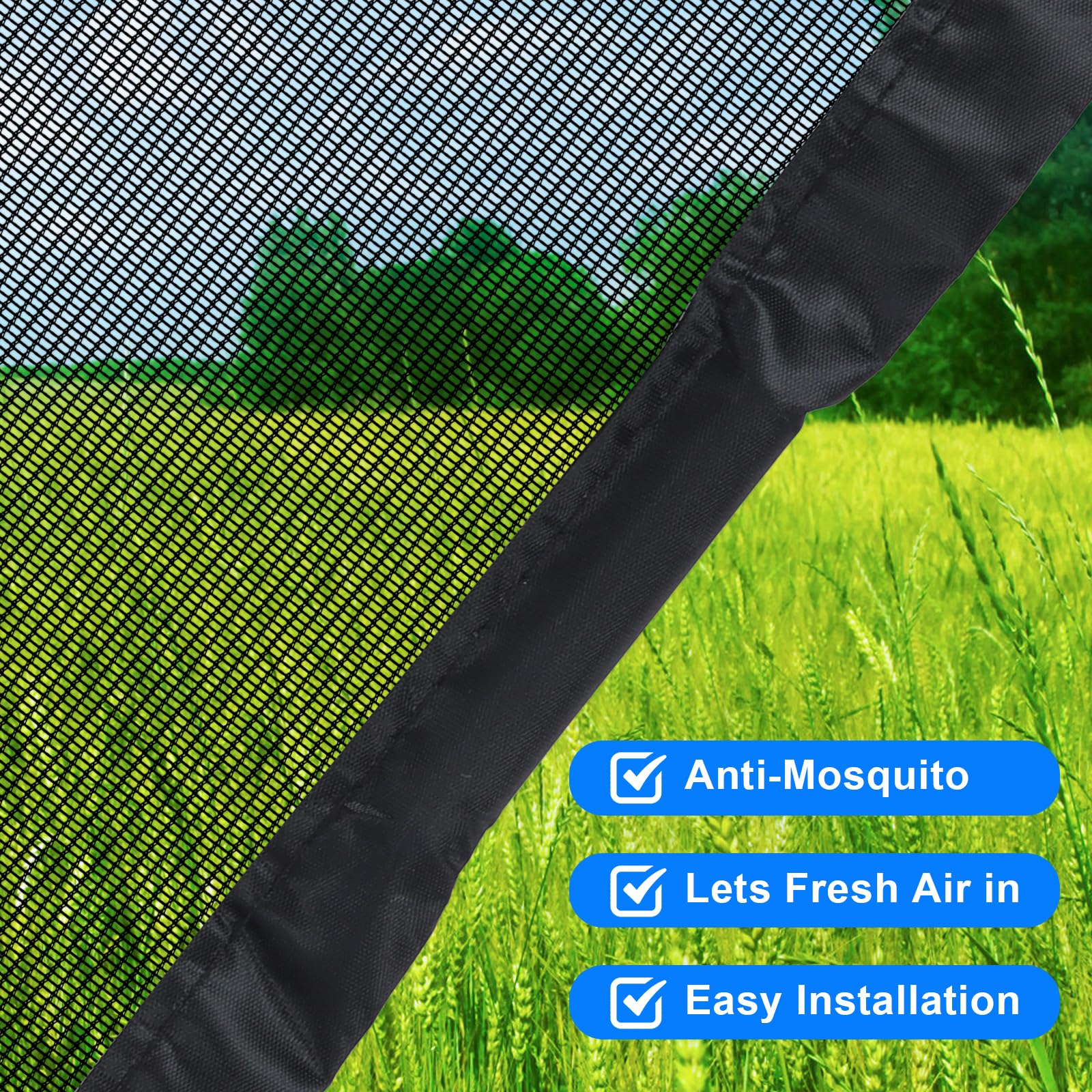 Magnet-Fliegengitter Selbstklebend, 90x110 Cm – Insektenschutz Für Alle Fensterarten, Schwarz