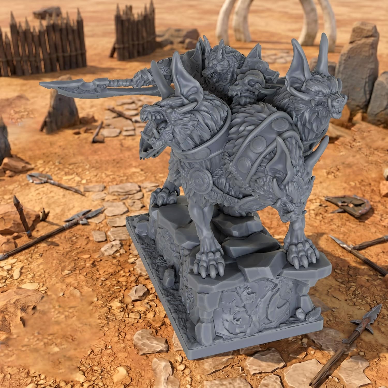 Fantasy Miniature Game Tabletop Game TTRPG Pieces Dire Wolf Rider AS1042 image 4