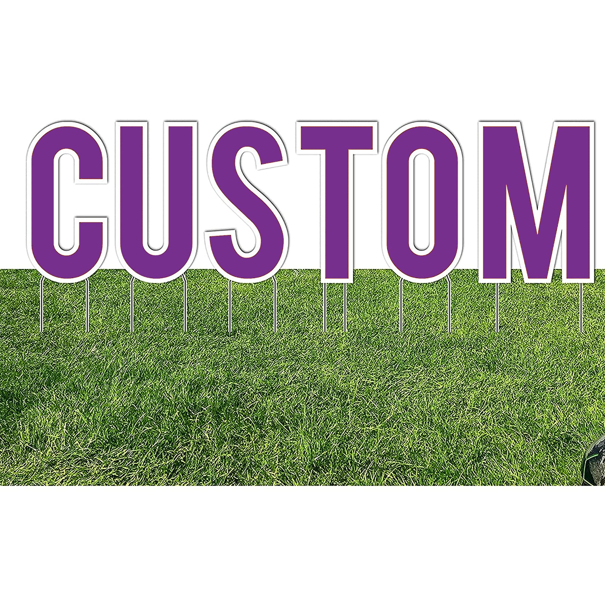 VictoryStore Custom Yard Letters - Bebas 18 Inch Custom Letters Package, Up to 10 Letters, Includes Stakes (Purple)