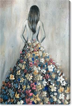 絵画 Oliver Gal Amazon.com: Oliver Gal Girl with Flower Thoughts Canvas Print Wall