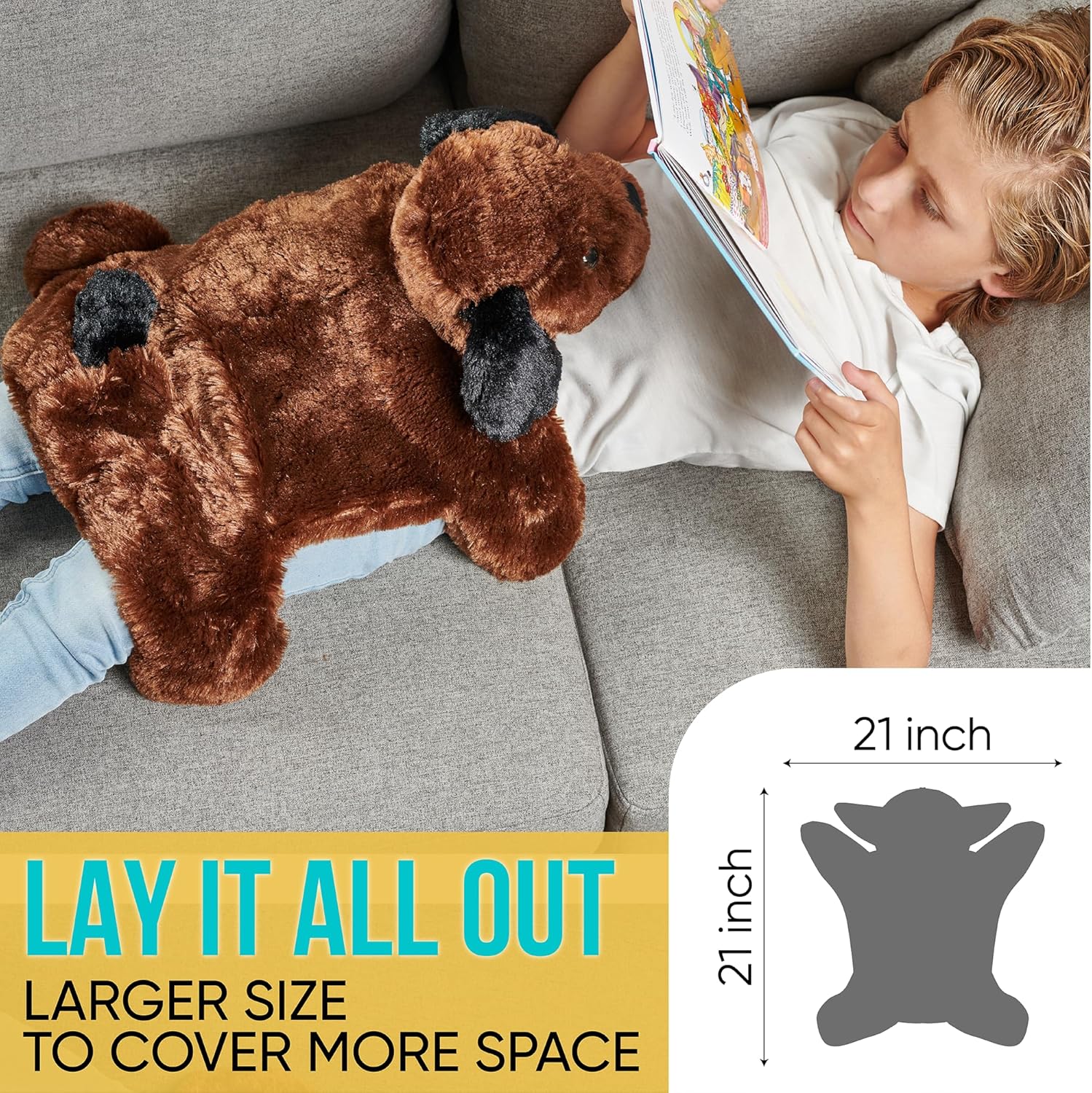 FRIENDLY CUDDLE Weighted Lap Pad for Kids 5 lbs. Sensory Weighted Stuffed Animals Lap Blanket for Kids Adults with Sensory Processing Disorder (Bella)