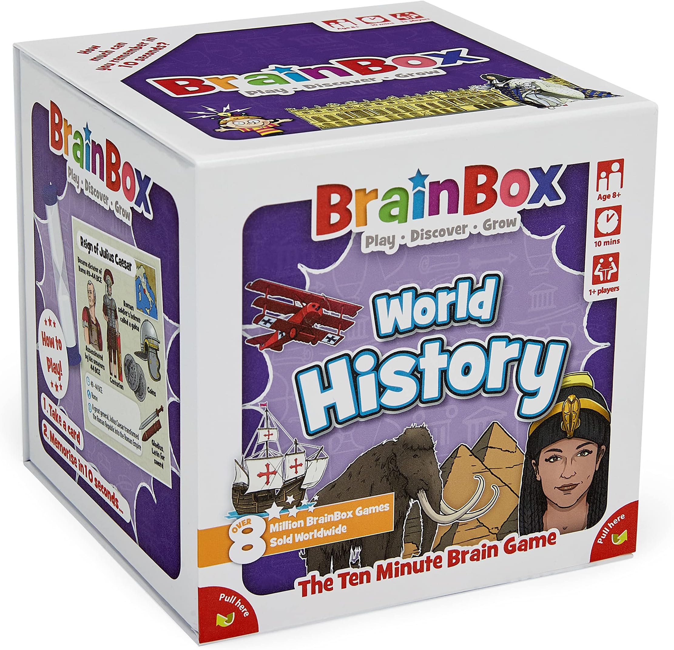 BrainBox World History | Fun & Educational Card Game | Ages 8+ | 1+ Players | 10 Minutes Play Time