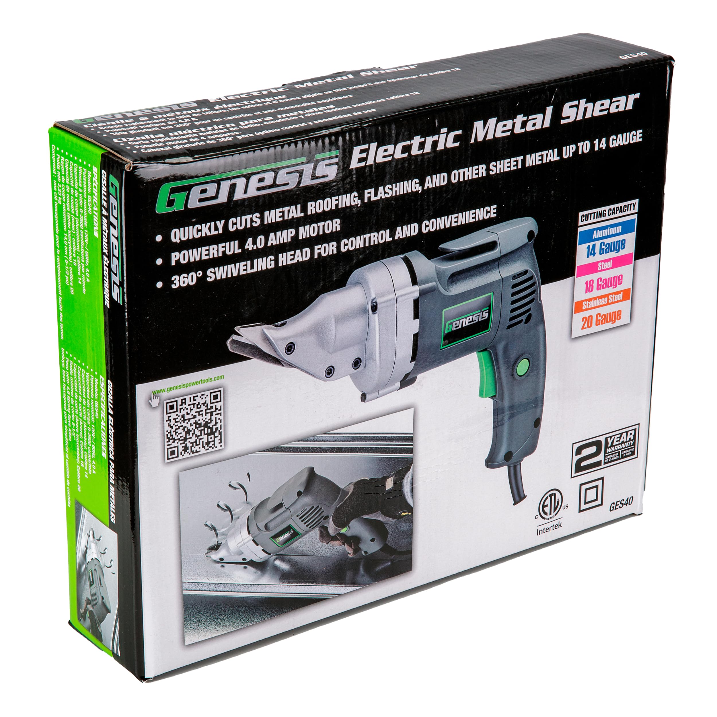 h13962 ジェネシス 電動金属切断 GES40 Amazon.com: Genesis Electric Metal Cutting Shear 4 Amp 14-Gauge