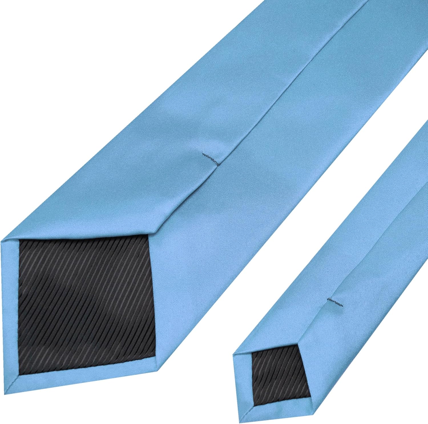 RBOCOTT Solid Color Tie Mens Necktie for Business and Wedding Party Baby Blue - 4