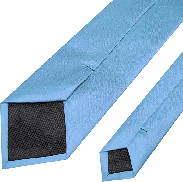 RBOCOTT Solid Color Tie Mens Necktie for Business and Wedding Party Baby Blue - 3