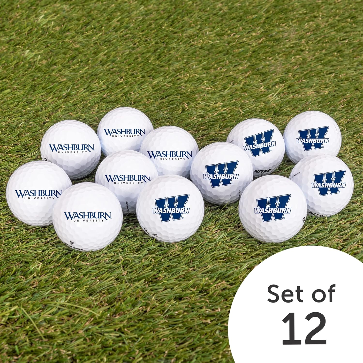 Desert Cactus Washburn University Golf Balls 12 Pack – WU Ichabods Full Color Dozen – Officially Licensed Sport Team Accessory
