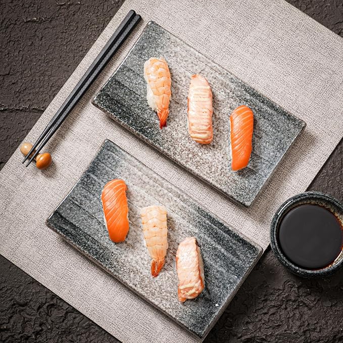 Set de 6 Platos de Sushi Uaral Porcelana Azul Medianoche miniatura 4