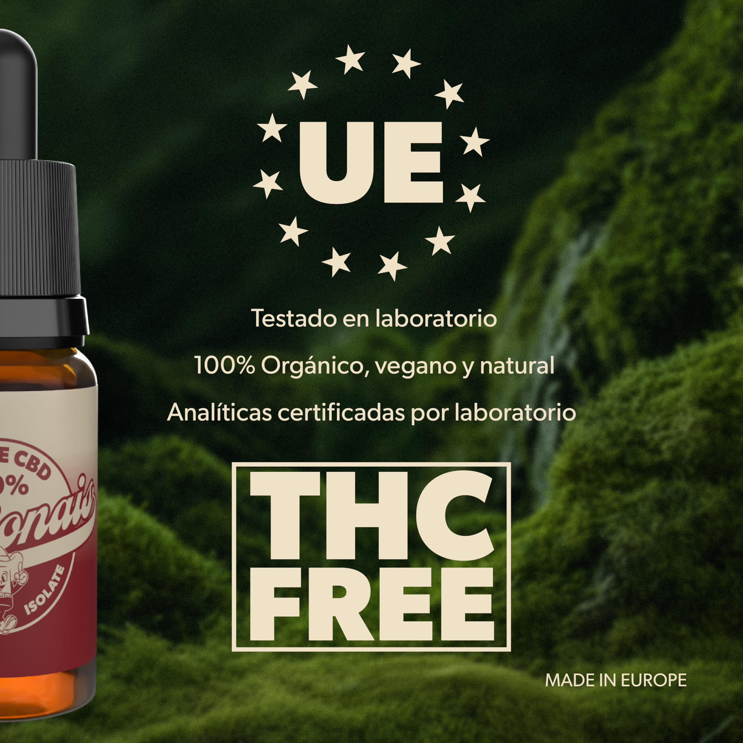 Aceite de Cañamo Isolated 40% | Máxima Potencia 30ml | Máxima Pureza | 0% THC | Oil Orgánico y Testado en Laboratorio | Certificado CPNP