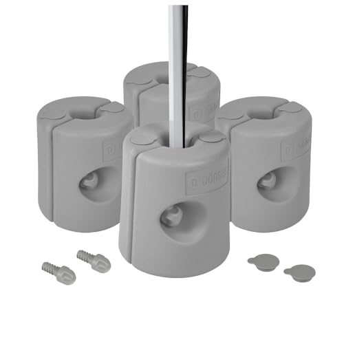 Dönges Lot de 4 pieds pour pavillon gris - Poids remplissables pour un maintien sûr - Plastique robuste I Résistant aux intempéries - Idéal pour tentes,...