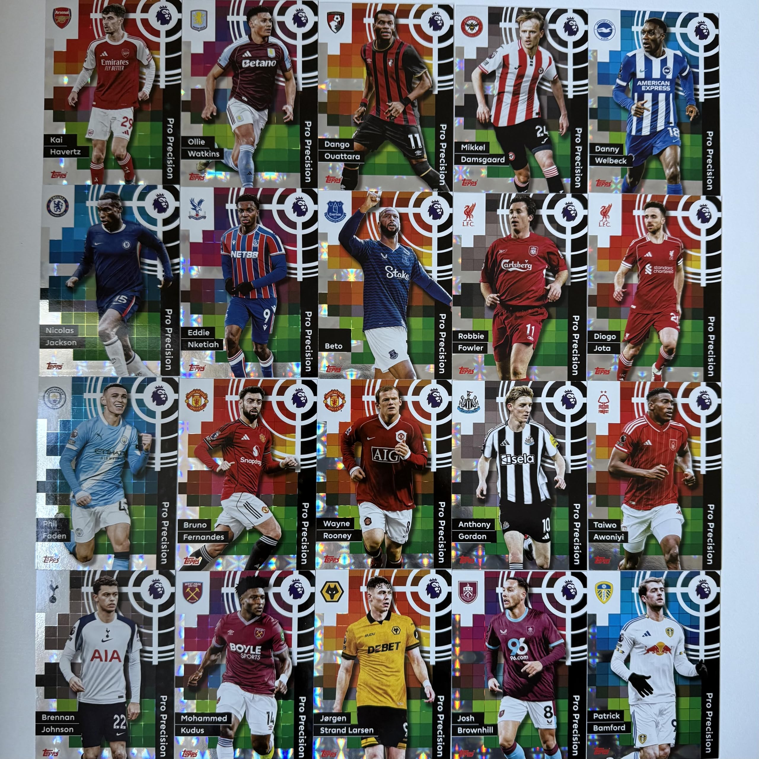 Premier League 2026 Pro Precision Full Set of 20 Trading Cards