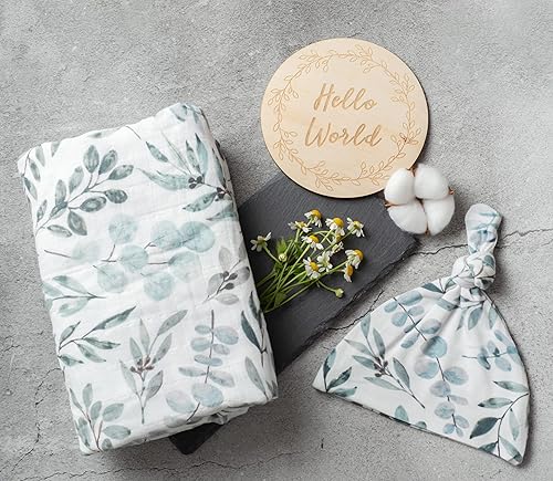 Miniatura 10 de Miaoberry Manta de muselina de algodón 100% orgánico, diseño de girasol, vintage, bohemio, tono tierra, amarillo y verde, manta de recepción de