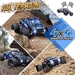 HABOXING RC Trucks Rampage, 4WD Off Road Trucks RC Cars 36km/h High Speed 1/18 Scale RTR All Terrain Waterproof Vehicle Monster Truck with Two Rechargeable Battery, RC Toys Gifts for Kids and Adults