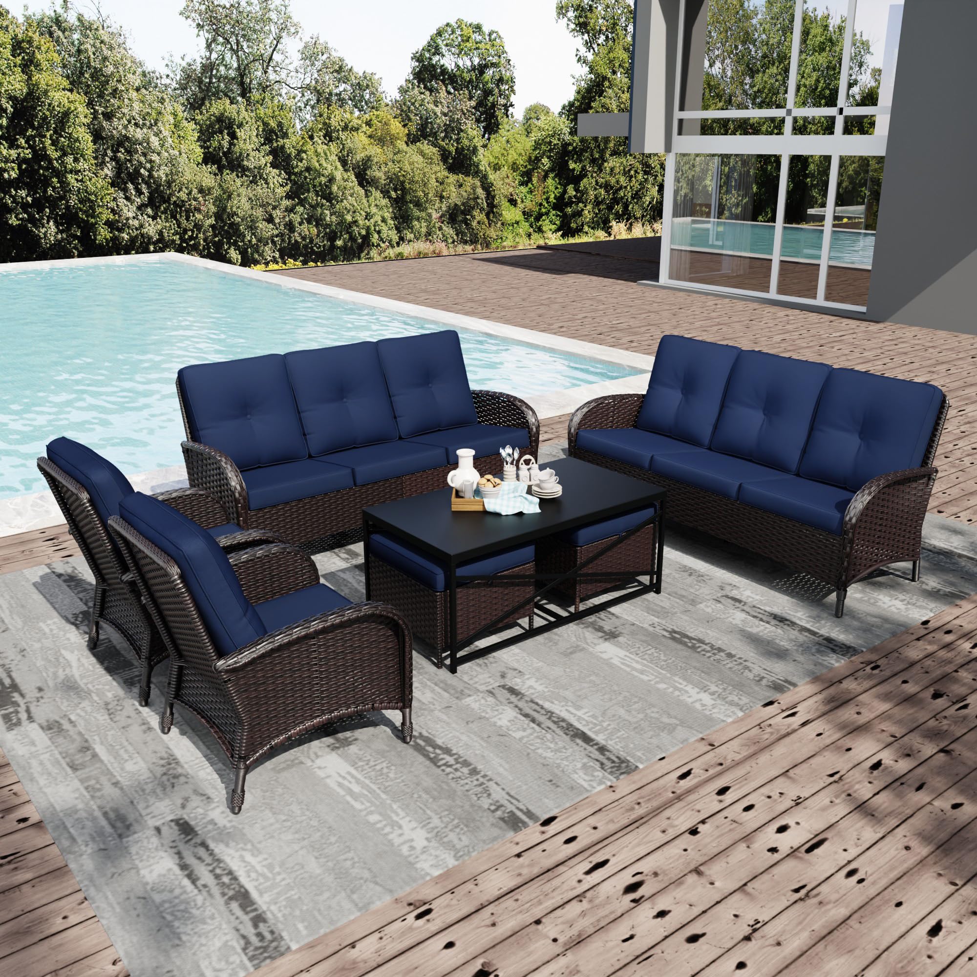 Joyside Wicker Patio Furniture Set, 7 Piece