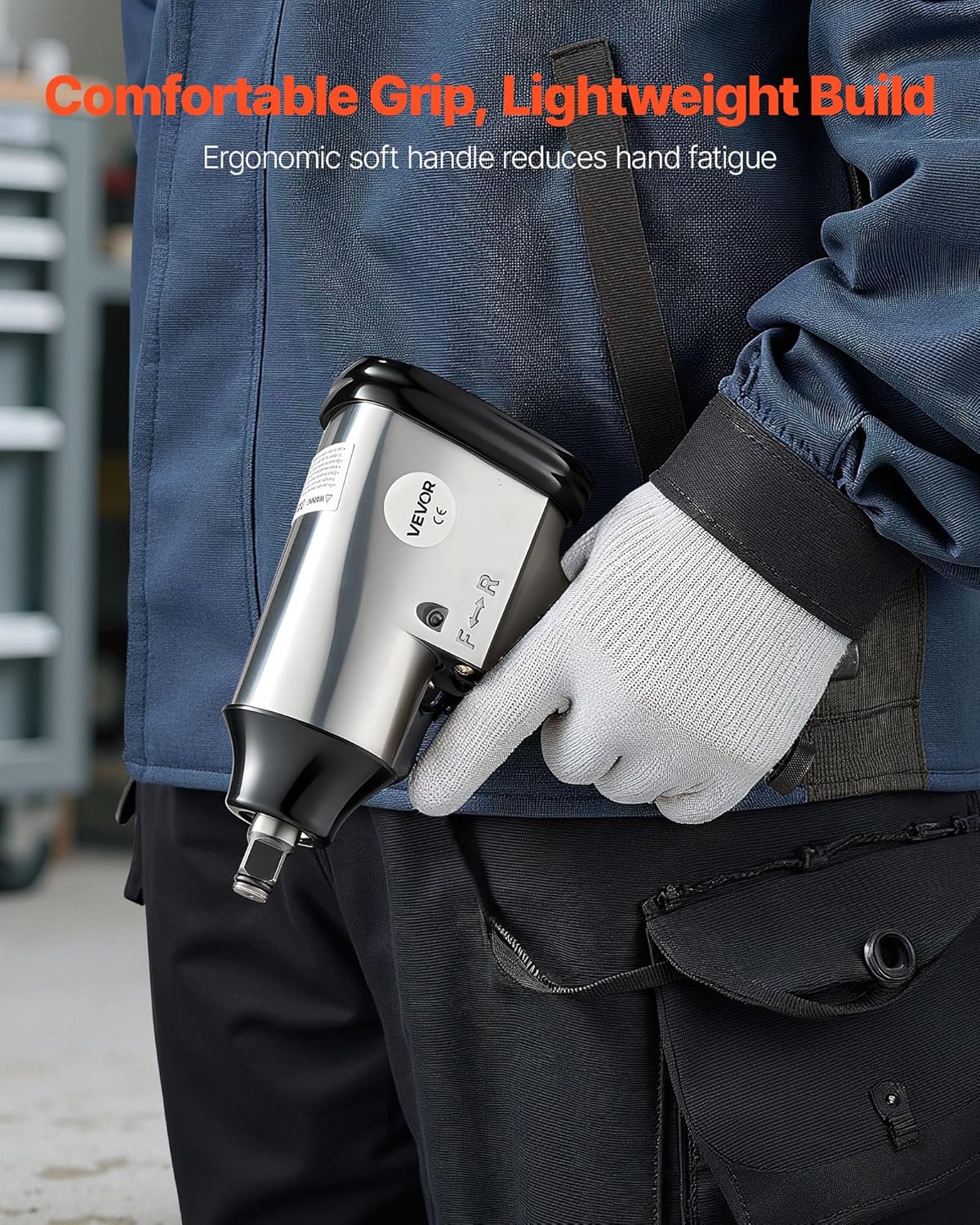 VEVOR 71 Pieces Pro Air Tool and Accessories Kit - 1/2" Air Impact Wrench, 3/8" Ratchet Wrench, 1/2" Die Grinder, 4500BPM Hammer, Blow Gun for Auto Repair, Home DIY Project - Storage Case Included