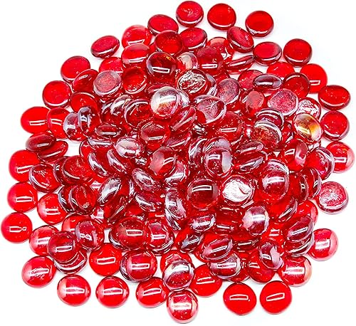 Miniatura 7 de TWINKLING Cuentas redondas de vidrio de fuego de alto brillo, mármoles de vidrio, guijarros de vidrio, gotas de vidrio para fogata, rellenos de