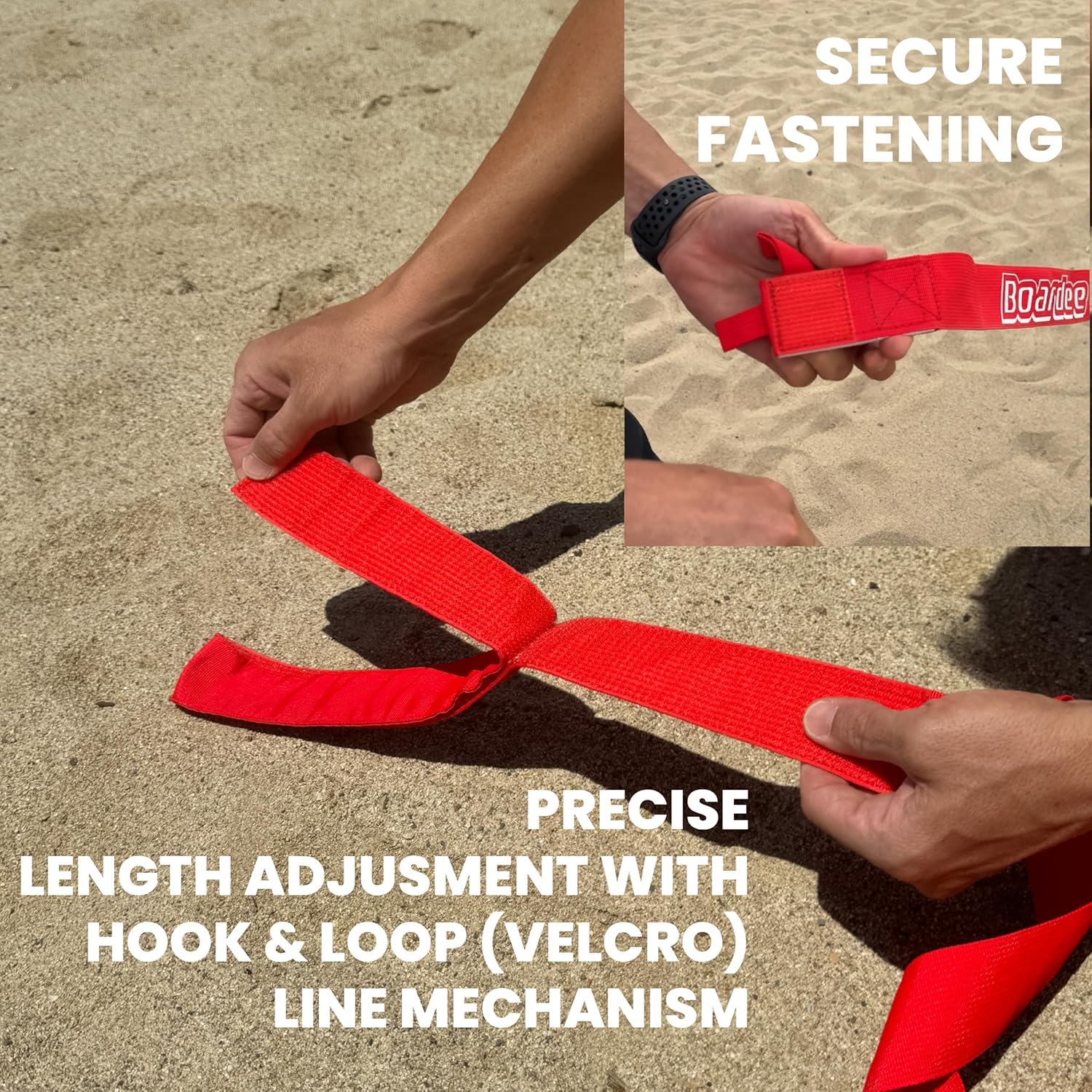 Beach Volleyball Court Lines by Boardee, Adjustable & Portable for Sand & Grass - Free Bag and Tape Measure 2 in x (26.3'x52.6') Hook & Loop Lines Durable Official Weather Resistant