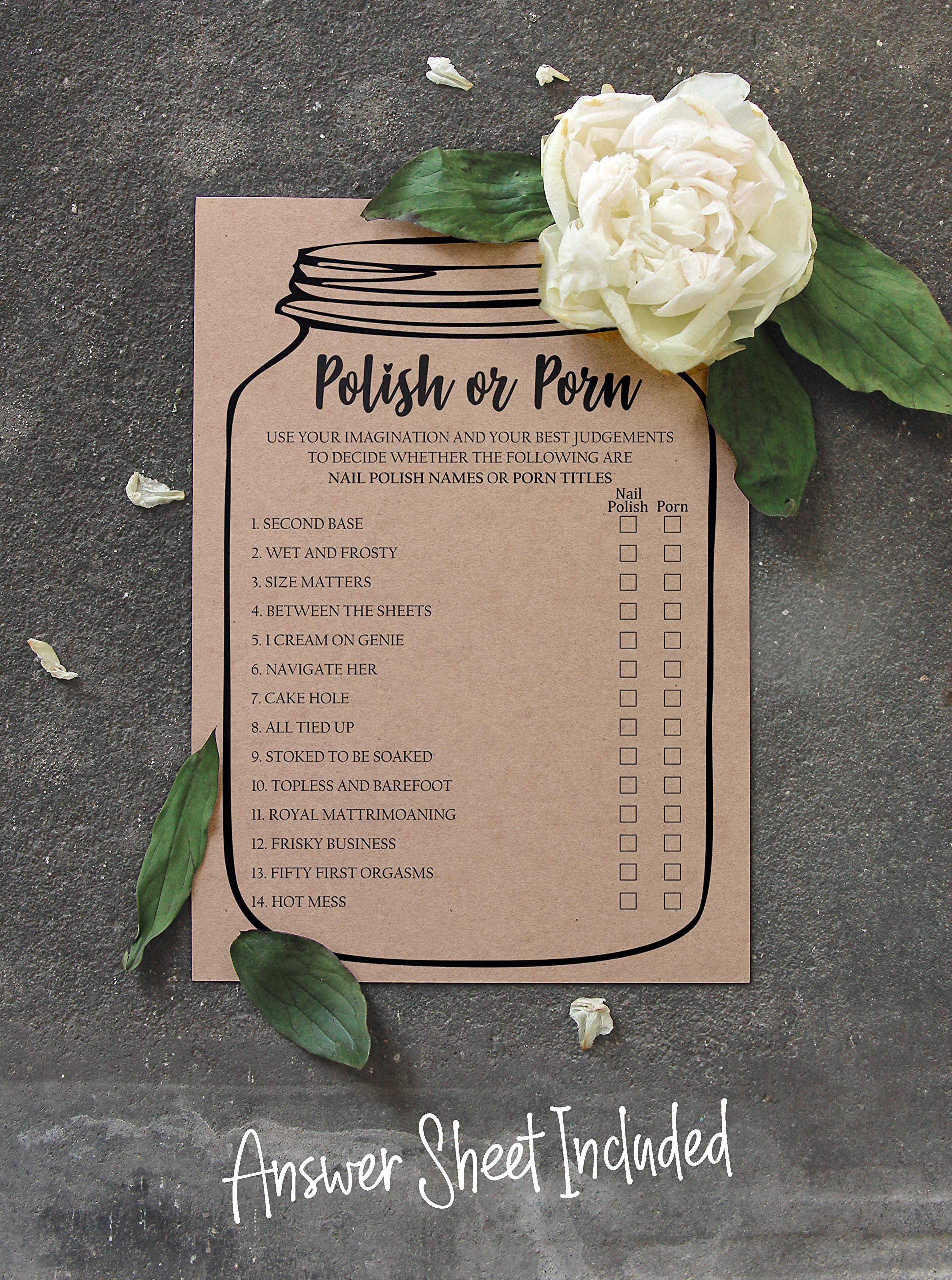 Inkdotpot Gioco Addio Al Nubilato Beige | 30 Carte + Cartello Gioco Da Doccia Nuziale Rustico - 2