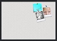 Vista 259 de PinPix Tablero de anuncios de corcho de 20 x 14 pulgadas. Este tablero decorativo enmarcado viene con diseño de círculos B W y un marco negro