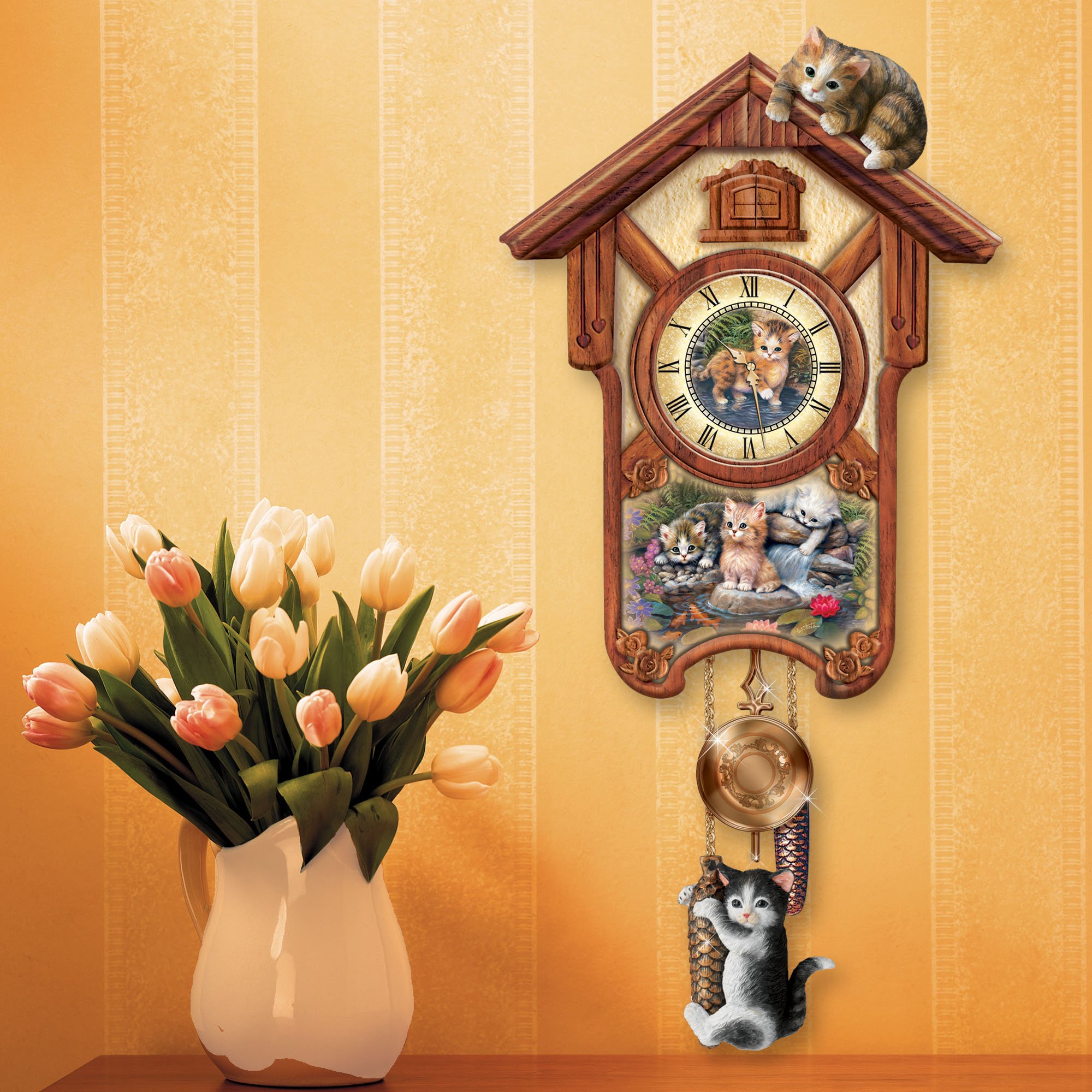 The Bradford Exchange Jürgen Scholz 'Happy Tails' Art Wall Clock