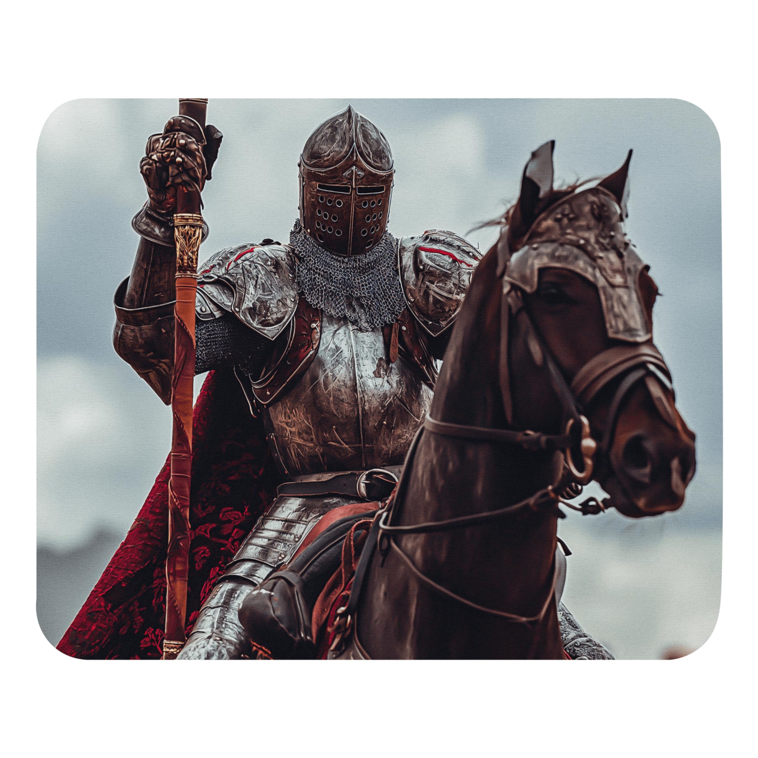 Print Mouse Pad | Rider Knight | History | Rectangular Style Anti-Slip Rubber Mousepad | Gaming | Office | Rubber, Polyester Fabric | 8.66x7.08in | Computer | Gift