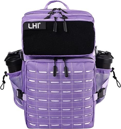 Miniatura 9 de LHI - Mochila táctica militar para hombre, 25/45 L, mochila grande Molle del ejército, mochila de asalto de 3 días, para senderismo, con 2-Plateado