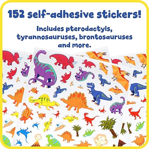 Miniatura 2 de Ready 2 Learn Calcomanías de espuma – Dinosaurios – Paquete de 152 – Calcomanías autoadhesivas para niños – Calcomanías de dinosaurio hinchadas 3D