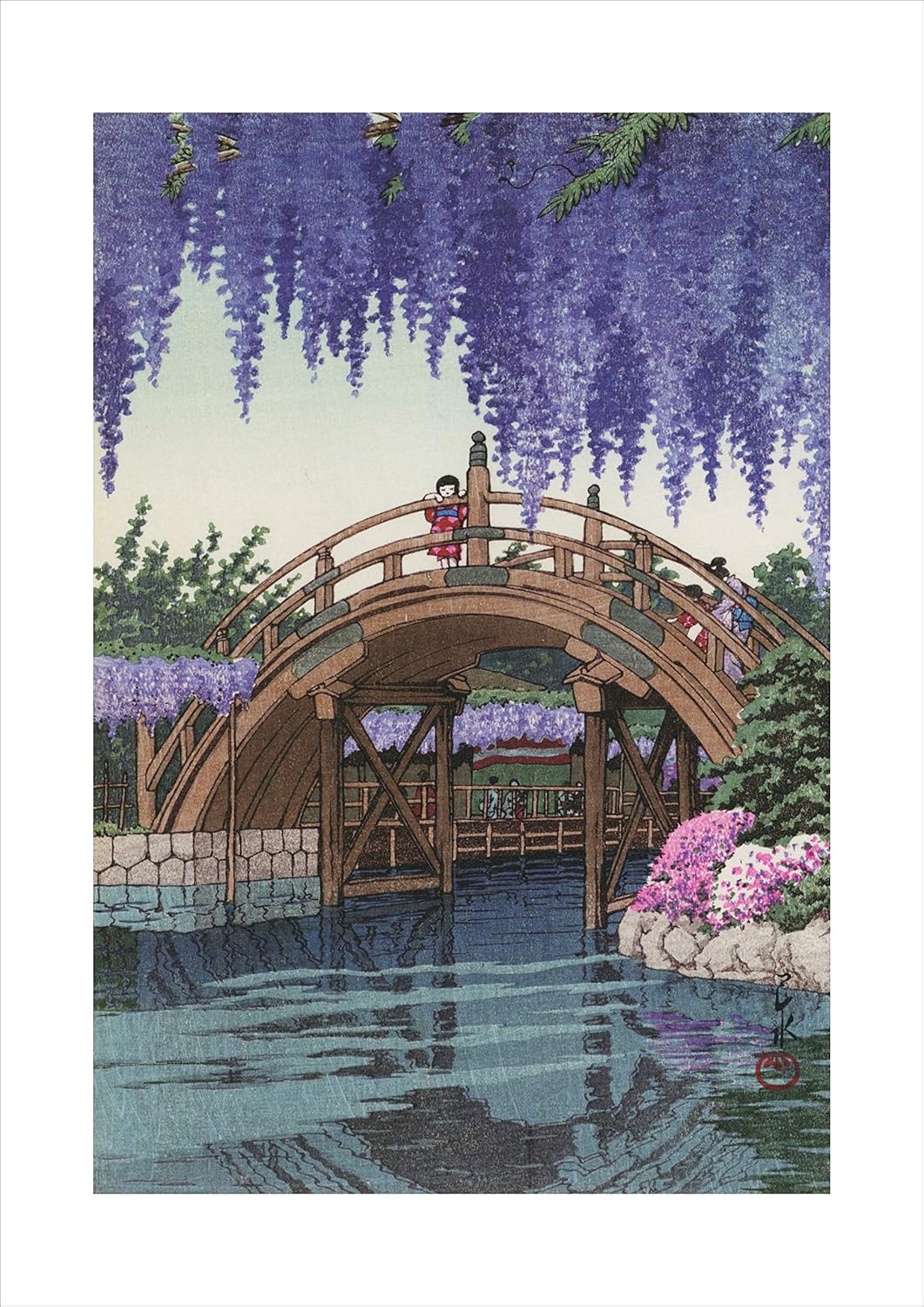 川瀬巴水 ポスター 版画 複製 亀戸の藤 日本画 A3サイズ インテリア 壁紙用 川瀬巴水 ポスター 版画 複製 亀戸の藤 日本画 A3サイズ インテリア 壁紙用